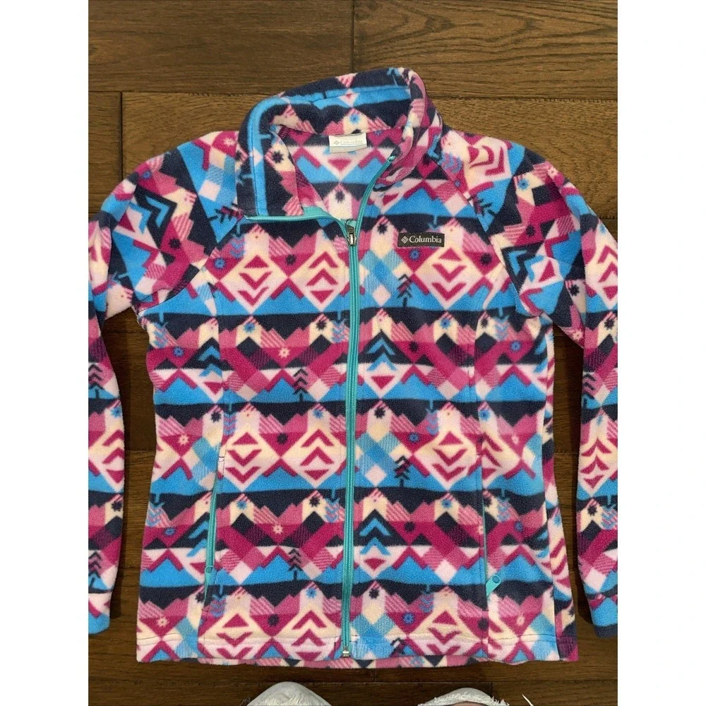 Girls Columbia West Bend Printed Fleece Jacket Size Large 14/16‎